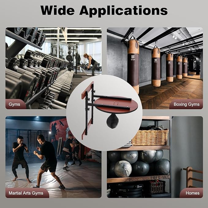 Speed Bag Platform Kit Speed Bag for Boxing Speed Punching Bag Training Equipment - Wall-Mounted, Height Adjustable, 360° Swivel Punching Ball