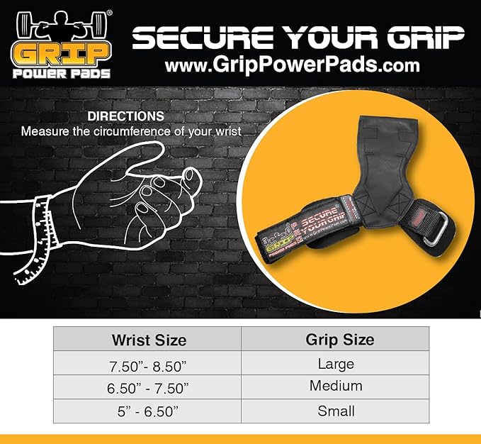 Lifting Grips PRO Weight Gloves Heavy Duty Barbell Gymnastics Straps Alternative to Power Hooks Deadlifts Adjustable Neoprene Padded Wrist Wrap