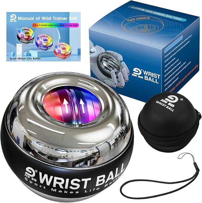 Wrist Trainer Ball Auto-Start Gyroscopic Forearm Exerciser Gyro Ball for Strengthen Arms, Fingers, Bones and Muscles