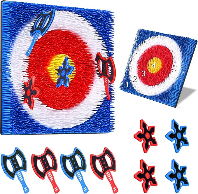 Axe Throwing Bristle Target with 8 Throwing Axes Set,Axe Throwing Game for Backyard, Indoor &Outdoor,Yard Games,Carnival Games