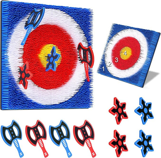 Axe Throwing Bristle Target with 8 Throwing Axes Set,Axe Throwing Game for Backyard, Indoor &Outdoor,Yard Games,Carnival Games
