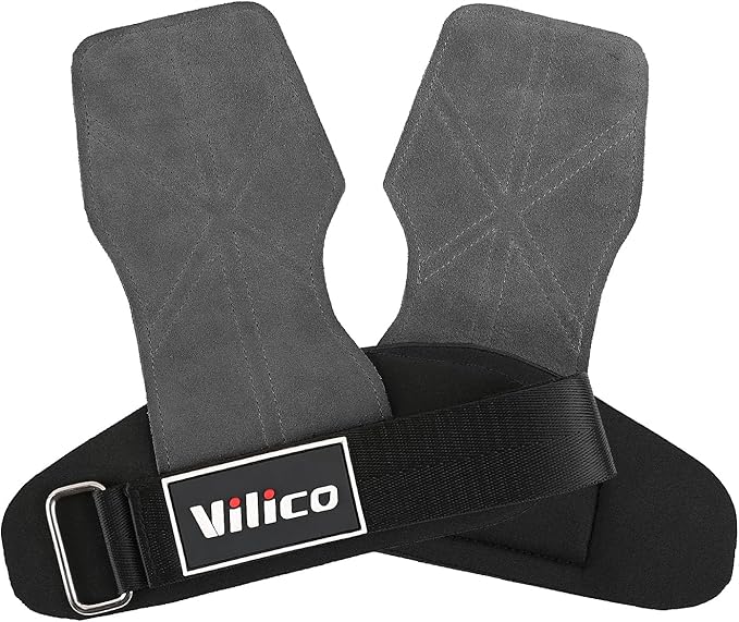 Leather Weight Lifting Gloves Wrist Straps for Weightlifting, Adjustable Weight Lifting Straps Cobra Grips, Gym Strap Gym Gloves for Men Women