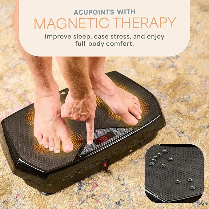 Lifepro Vibration Plate Exercise Machine with Magnetic Acupoints - Full Body Vibration Platform for Beginners and Recovery - Ideal Lymphatic Drainage Massager for Muscle Toning and Overall Fitness