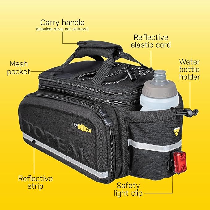Topeak MTX TrunkBag - Rear Bicycle Bag - Spacious Storage and Easy Mounting
