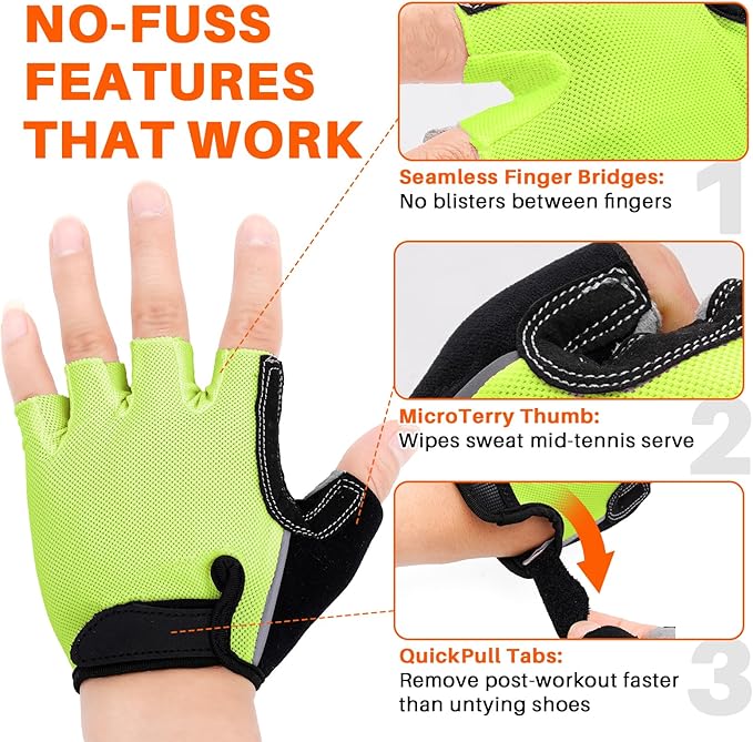 Double-Layer Deerskin Palm Gym Gloves: Anti-Slip Workout Gloves for Men & Women | Weight Lifting, Cycling, Rowing | Breathable 3D Padded Design