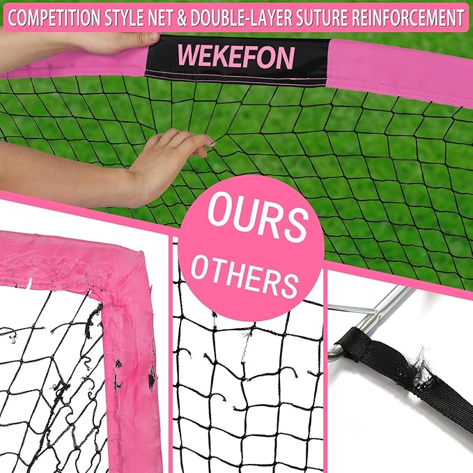 Soccer Goal with Carry Bag, 10/9MM Strengthen Pole, Arched Design, Kids Soccer Goals for Backyard Set 5x 3.1/3.6x2.7/2.9x2.4ft Portable Pop Up Soccer Nets for Toddler, Adults, Youth Games, Play, Gifts