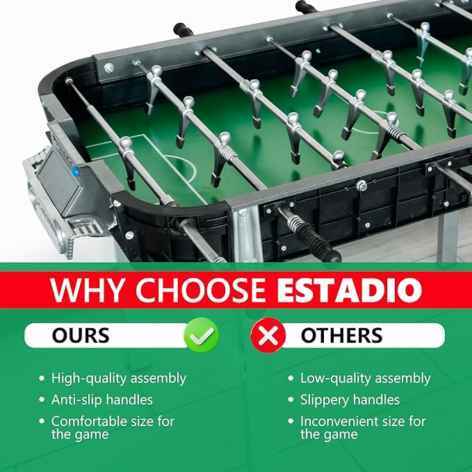 Outdoor Foosball Table Adult Size - Game Tables for Adults with Balls & Players - Soccer Table Game for Indoor Use - Weatherproof Perfect for Tournaments