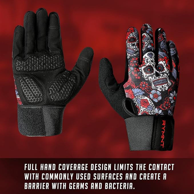 Full Fingers Workout Gloves for Women & Men - Gym Gloves with Extra Grip Foam Padding & Anti-Slip for Fitness, Training & Cycling