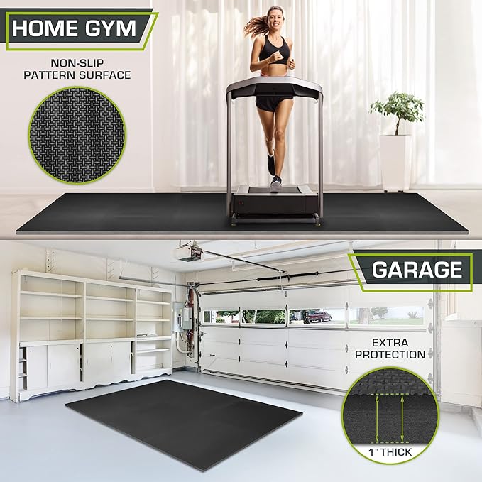 ProsourceFit Extra Thick Puzzle Exercise Mat 1", EVA Foam Interlocking Tiles for Protective, Cushioned Workout Flooring for Home and Gym Equipment, Black 3-Pack