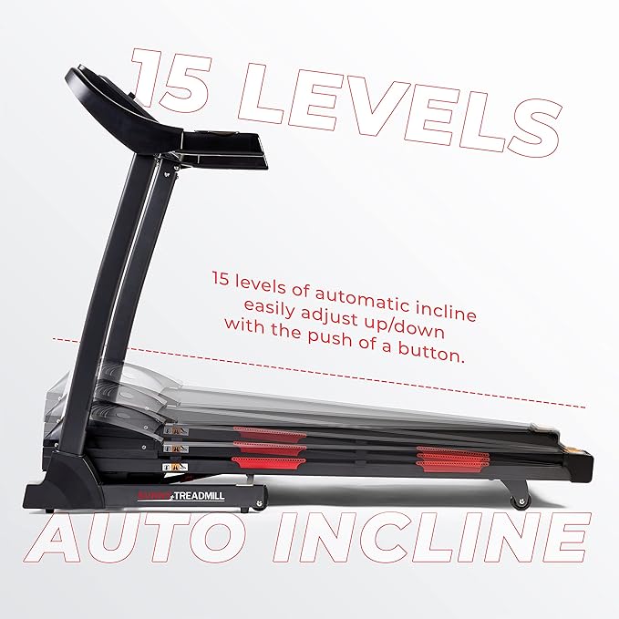 Sunny Health & Fitness Smart Performance Folding Treadmill with Adjustable Incline and Free SunnyFit App Bluetooth Connection