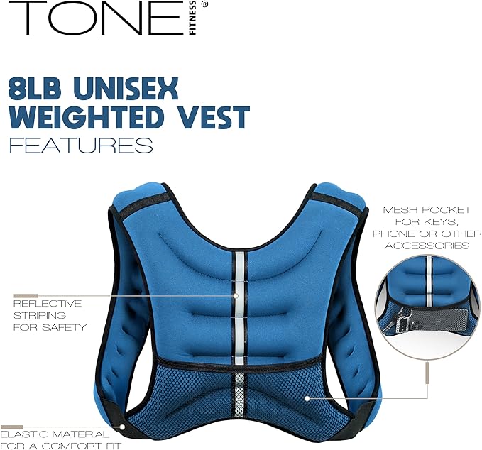 Tone Fitness Weighted Vest | 8lb or 12lb | Multiple Options