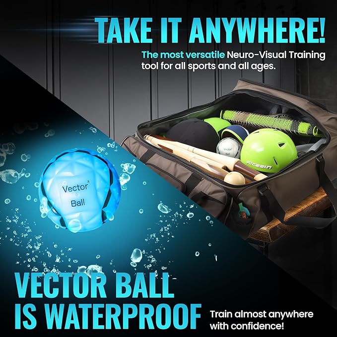 Vector Ball S Neuro-Visual Reaction Ball for Improving Sports Quickness, Focus, Agility, Speed, Hand Eye Coordination - Waterproof, Impact Color-Changing Reflex Trainer - Cognitive Training Tool