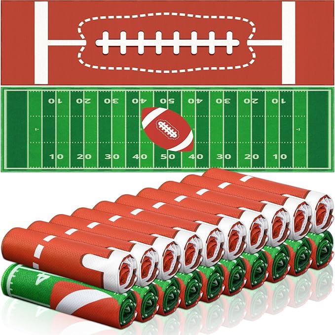 24 Pcs Sports Cooling Towels Baseball Basketball Softball 40 x 12 Inch Breathable Soccer Football Volleyball Microfiber Ice Towel Fast Drying for Sport Party Favors Team Gift(Green,Football)