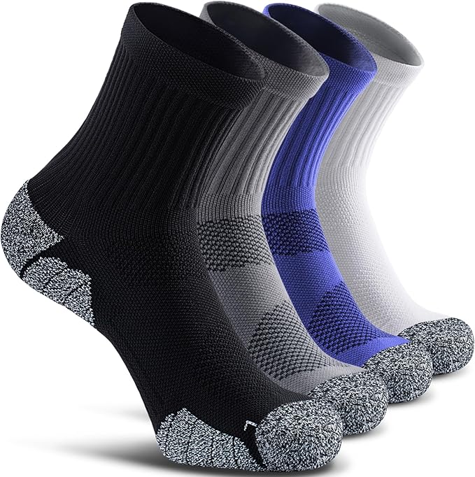 CWVLC Cushioned Compression Sport Quarter Socks for Men Women Youth