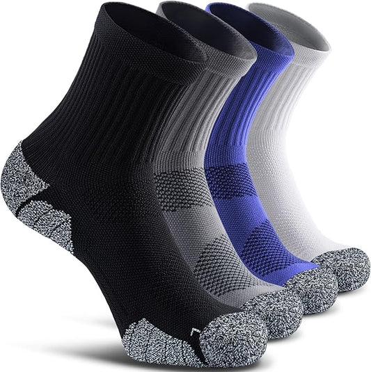 CWVLC Cushioned Compression Sport Quarter Socks for Men Women Youth