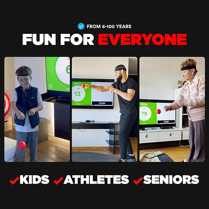 Boxbollen® Boxing Reflex Ball – Celebrity-Endorsed Reaction Trainer | App-Connected Punch Counter | Fun Fitness for All Ages | Improve Coordination & Agility | Ideal Gift for Home Workouts