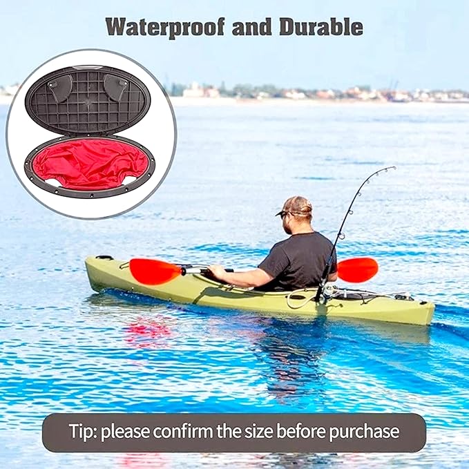 6/8/9 Inch Round Hatch Cover Deck Plate ABS Accessories Hatch Cover with Red Waterproof Bag for Kayak Boat Fishing Rigging
