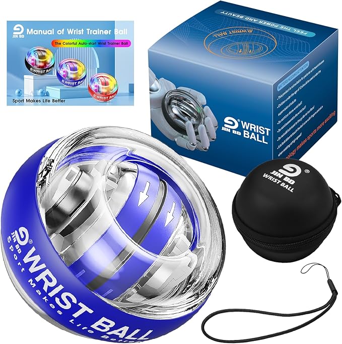 Wrist Trainer Ball Auto-Start Gyroscopic Forearm Exerciser Gyro Ball for Strengthen Arms, Fingers, Bones and Muscles