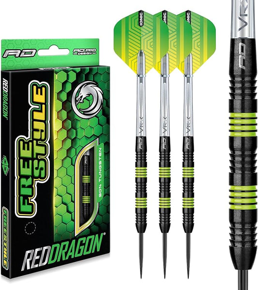 Red Dragon Freestyle 90% Tungsten Steel Darts with Flights and Stems