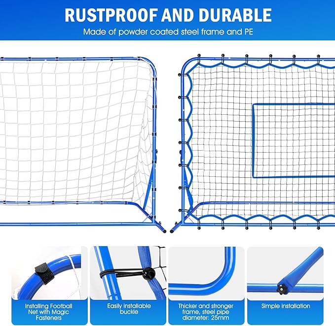 Dual-Mode Soccer Goal Net & Soccer Rebounder Net,Premium Durability for Intense Shooting Training,Quick-Switch Angle Soccer Training for Control,Passing Practice,Soccer Gifts for Kids Teen Adult