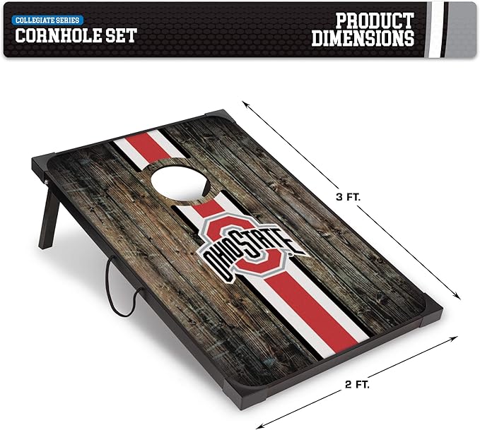 Wild Sports NCAA 2' x 3' MDF Deluxe Cornhole Set - with Corners and Aprons