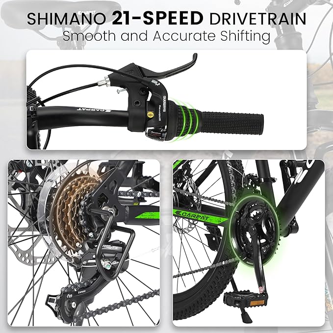 24/26/27.5 Inch Wheels Mountain Bike Shimano 21 Speeds with Mechanical Disc Brakes Aluminum/High-Carbon Steel Frame Suspension MTB Bikes Mountain Bicycle for Adult & Teenagers