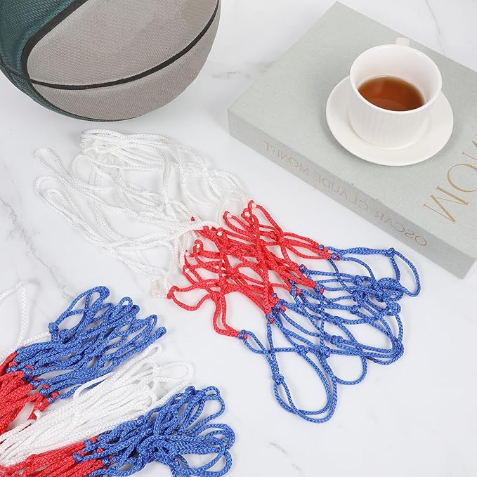 4 Pcs Small Replacement Net for Mini Basketball Hoop Fits 8 Loops, 8"-10.25" Rims, Rainproof Sunscreen All Weather Anti Whip Mini Basketball Net for Indoor Door, Room Walls