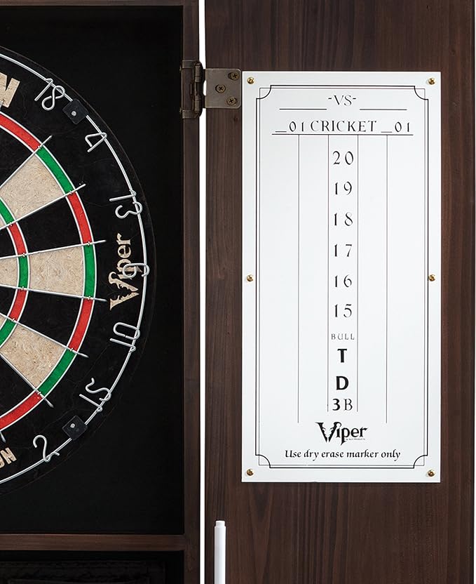 Viper by GLD Products Metropolitan Solid Wood Cabinet & Sisal/Bristle Dartboard Play-Ready Bundle