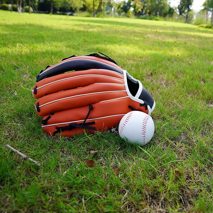 Sports Baseball and Softball Glove Teeball/Baseball Mitt Left and Right Handed Baseball Infielder's Mitts Fielding Glove for Youth Adult(10.5",11.5",12.5")