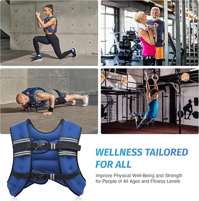 ZELUS Weighted Vest, 6lb/8lb/12lb/16lb/20lb/25lb/30lb Weight Vest with Reflective Stripe for Workout, Strength Training, Running, Fitness, Muscle Building, Weight Loss, Weightlifting