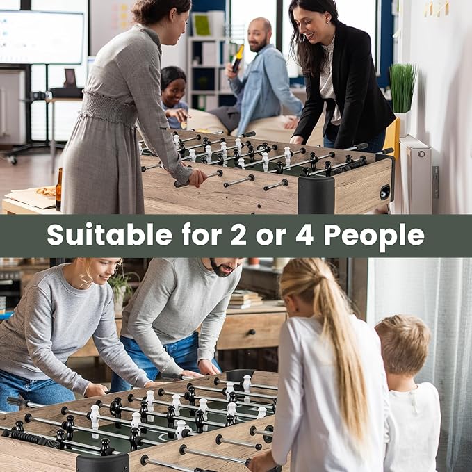 Goplus 54” Foosball Table for Adults, Competition Full Size Soccer Game Table with 2 Balls, 26 Players, Adjustable Leg Levelers, Arcade Football Table with for Kids Family Game Rooms, Bars, Parties