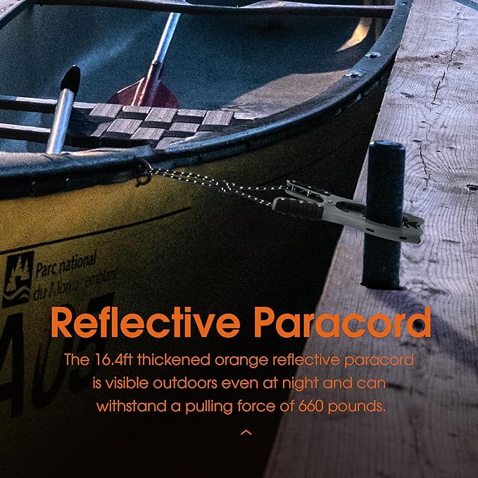 Antidious Kayak Brush Gripper, Kayak Anchor Grip with 16.4ft Paracord and Snap Hook to Anchor Float, Canoe, Boat for Fishing Boating Camping