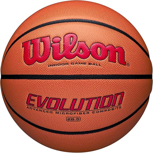 WILSON Evolution Indoor Game Basketballs - Size 5, Size 6 and Size 7