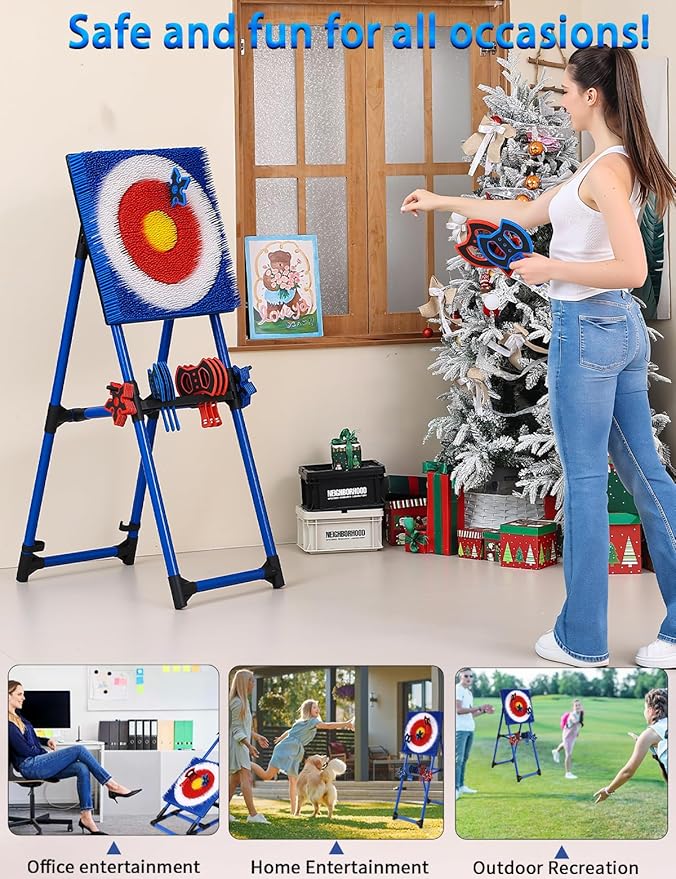 Axe Throwing Bristle Target with 8 Throwing Axes Set,Axe Throwing Game for Indoor & Outdoor,Yard Games,Carnival Games