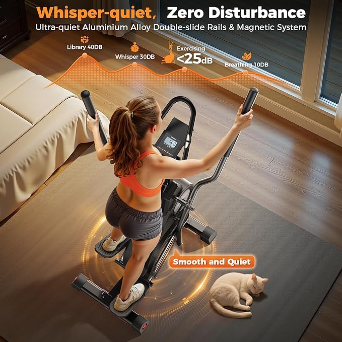YOSUDA Elliptical Exercise Machine, 3-in-1 (Elliptical + Cardio Climber + Stair Stepper) Elliptical Machine for Home with 45°Incline, 15.5 in Stride, 16-Levals Resistance, Quiet Magnetic System