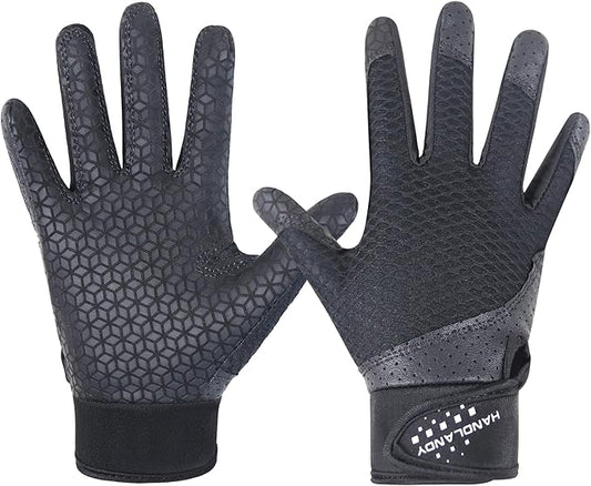 HLDD HANDLANDY Batting Gloves – Durable Grip, Breathable Baseball Softball Gloves for Adults Youth Kids – Gift for Players