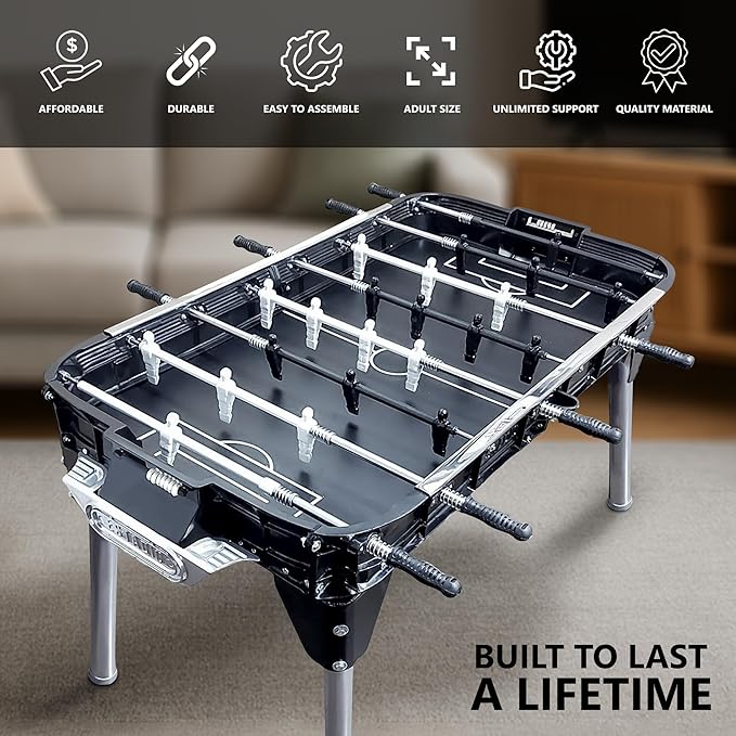 Outdoor Foosball Table Adult Size - Game Tables for Adults with Balls & Players - Soccer Table Game for Indoor Use - Weatherproof Perfect for Tournaments