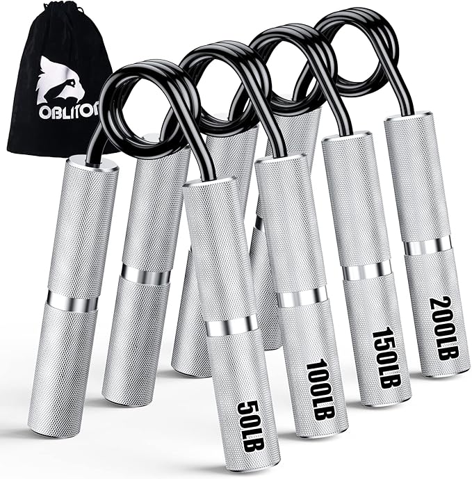 Grip Strength Trainer 4 Pack,50LB-200LB Hand Exerciser Gripper Forearm Finger Strengthener Non-Slip Suitable for Hand Rehabilitation Finger Strength Training, Muscle Building, Home Gym