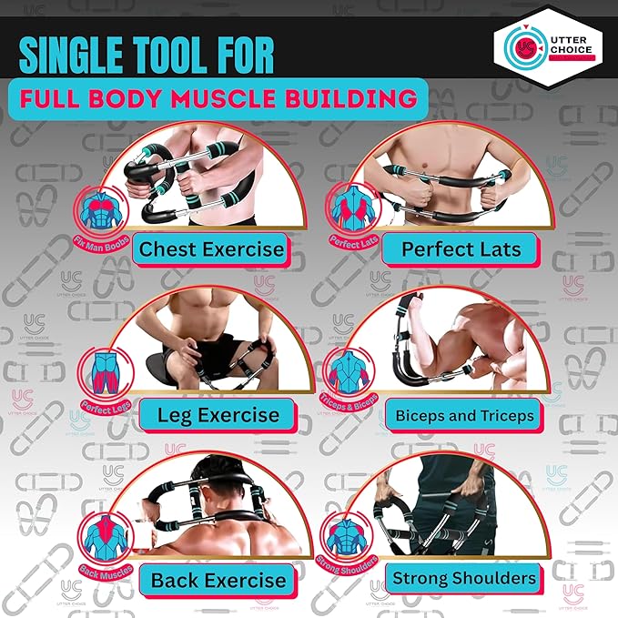 Gorilla Bar Chest Workout Equipment with Multi-Level Adjustment 30-120lbs Twister Chest and arm Trainer for Men – Chest Exerciser, Portable Arm and Chest Workout Flex Bar and Muscle Strength Trainer