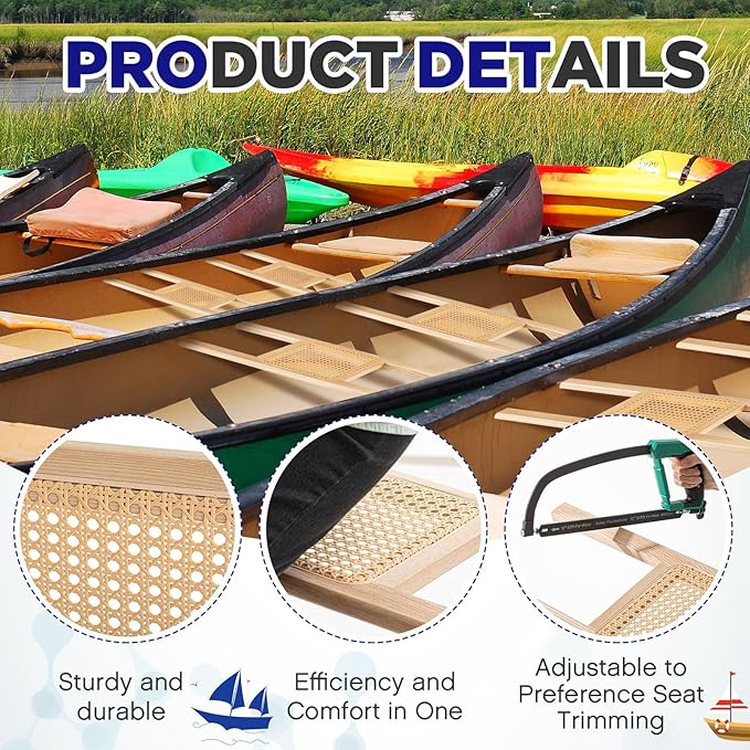 34 Inch Canoe Seat Cane Seat Outdoor Caned Canoe Seat for Canoe Kayak Boat
