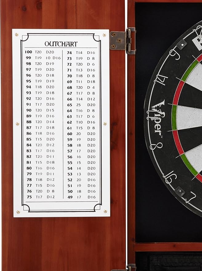 Viper by GLD Products Metropolitan Solid Wood Cabinet & Sisal/Bristle Dartboard Play-Ready Bundle