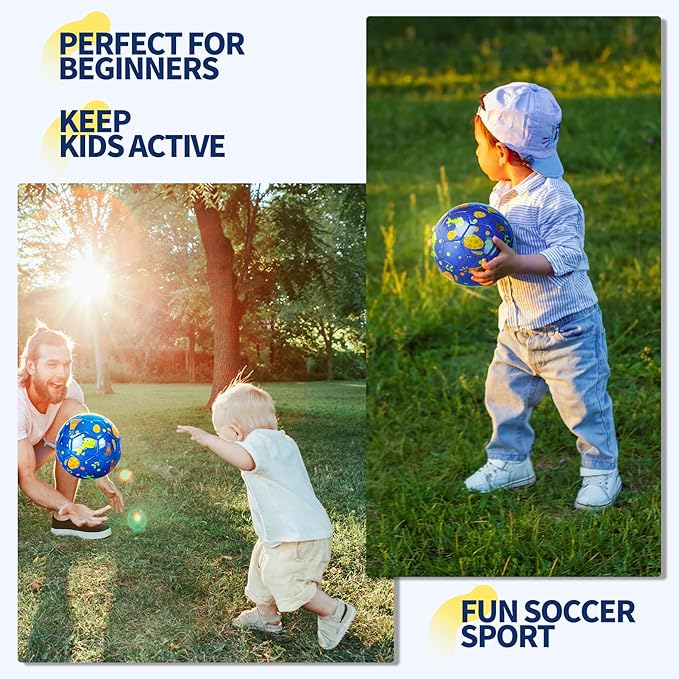 Kids Soccer Ball Size 2 Size 3 Size 4 Glitter Unicorn Dinosaur- For Toddlers Kids Age 1-3 3-8 8-12 - Sports & Outdoors Ball Inflatable with Pump - Gift for Girls Boys Children Youth School Birthday