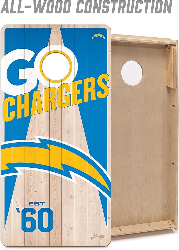 YouTheFan NFL 2’ x 4’ Professional Wood Cornhole Game