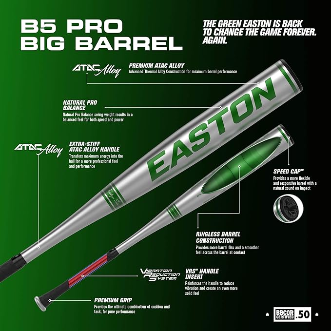 Easton | B5 PRO Baseball Bat | BBCOR | -3 Drop | 2 5/8" Barrel | 1 Pc. Alloy