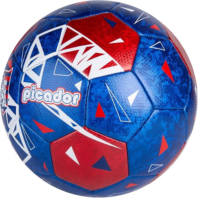 Size 4 Soccer Balls, Laser Leather Soccer Ball for Sport Training & Match Play - Vibrant Soccer Balls Gift Set with Pump for Kids and Youth