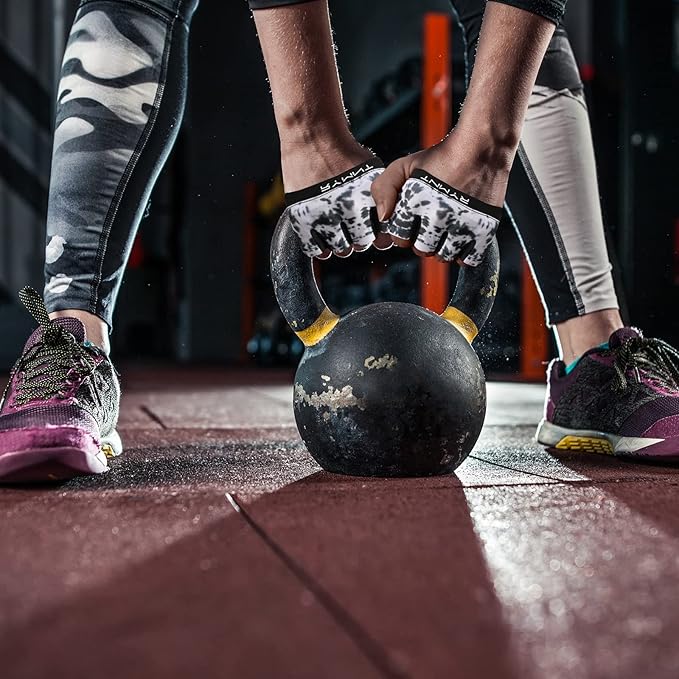 Minimal Workout Gloves,Short Micro Weight Lifting Gloves Grip Pads with Full Palm Protection & Extra Grip for Men Women Weightlifting,Gym,Cross Training,Powerlifting,WODs.