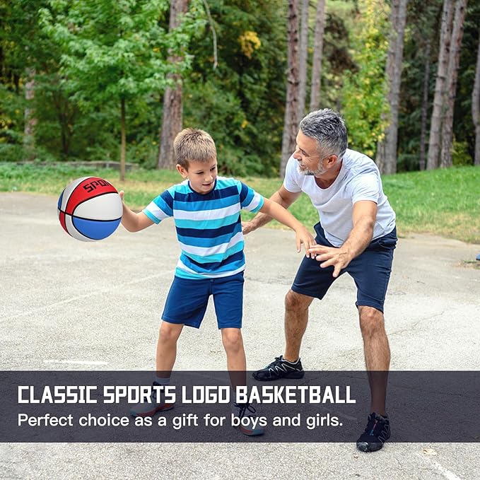 KUYOTQ Kids Toddler Youth Adult Size 3/4/5/6/7 Basketball 22/25.5/27.5/28.5/29.5" Thickened Rubber or Faux Leather Basketball for Boys Girls (Deflated)