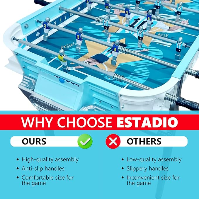Outdoor Foosball Table Adult Size - Game Tables for Adults with Balls & Players - Soccer Table Game for Indoor Use - Weatherproof Perfect for Tournaments