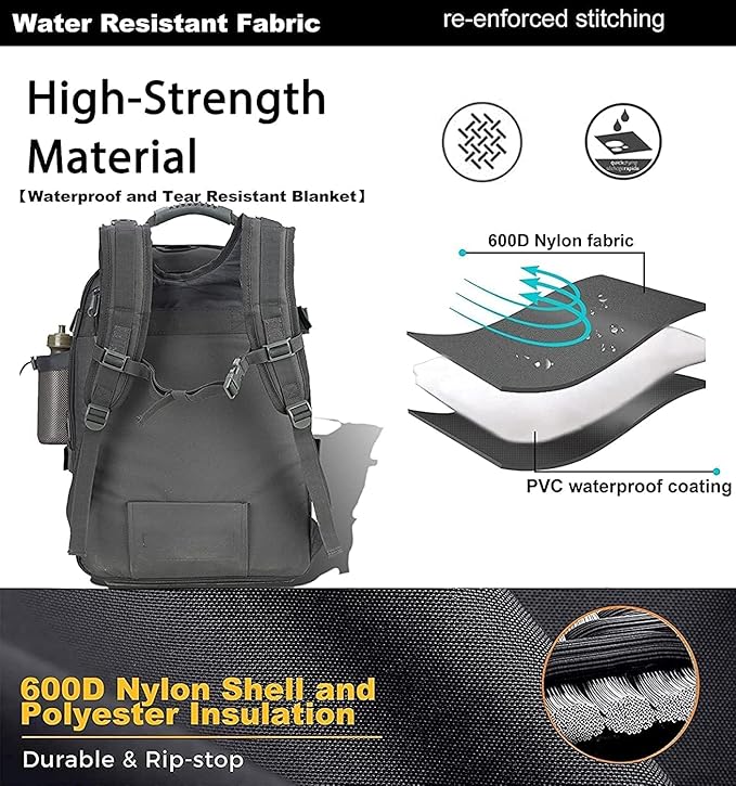 Expandable 40-64L Military Tactical Backpack 3 Day Bag Hiking Gym Sport Camping