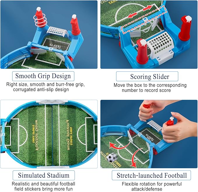 Mini Foosball Games, Tabletop Football Soccer Pinball for Indoor Game Room, Table Top Foosball Desktop Sport Board Game for Adults Kids Family Game Night Fun